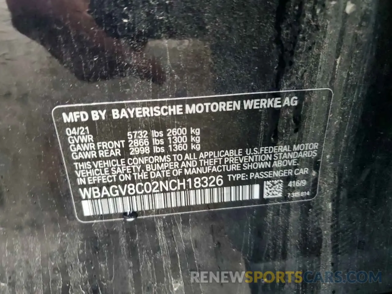 13 Photograph of a damaged car WBAGV8C02NCH18326 BMW M8 2022