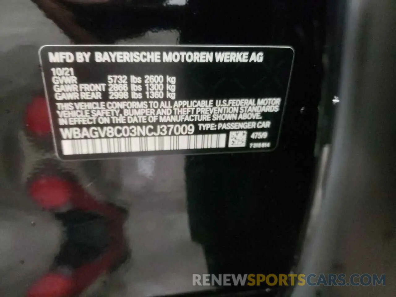 10 Photograph of a damaged car WBAGV8C03NCJ37009 BMW M8 2022