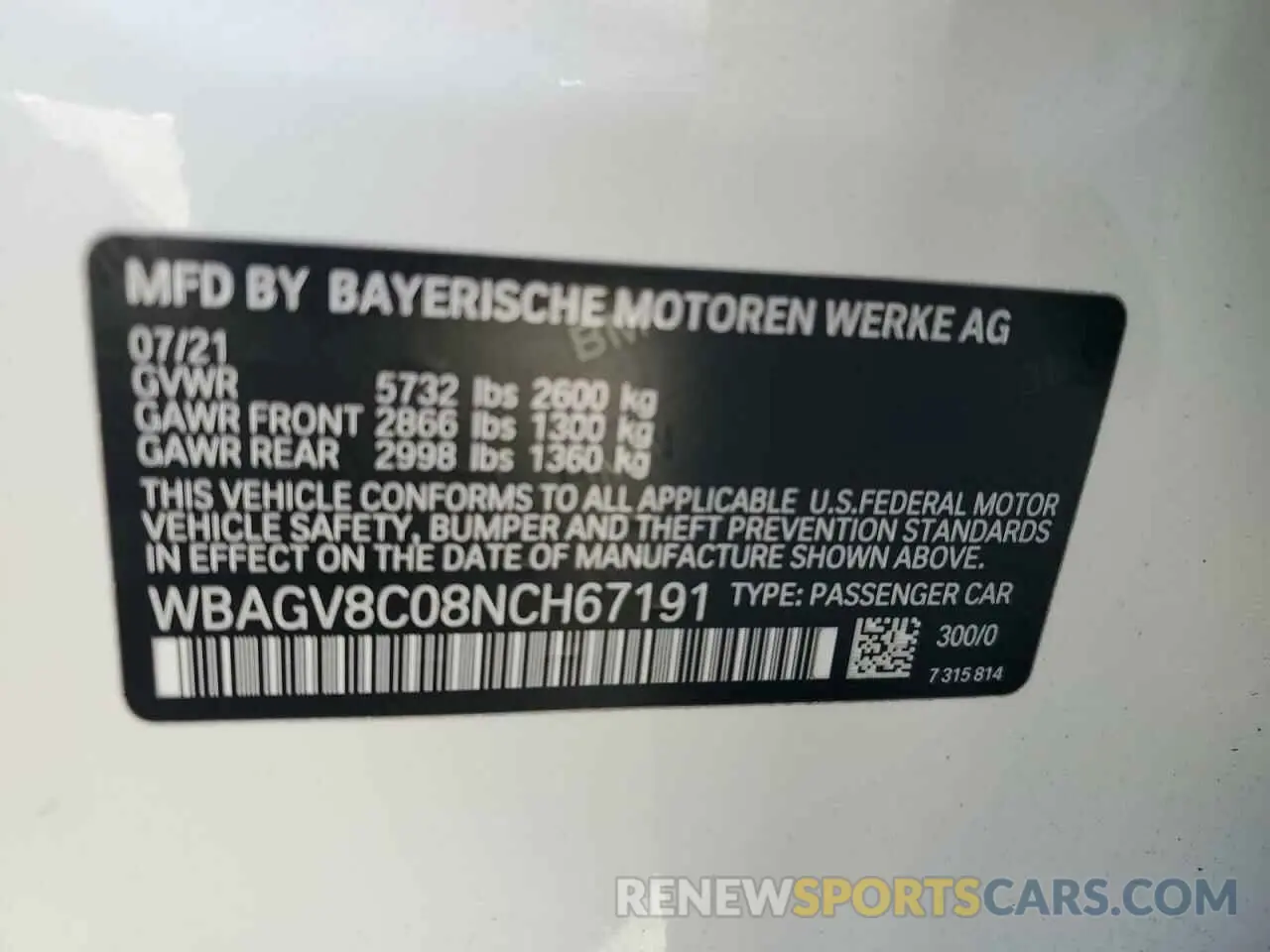 15 Photograph of a damaged car WBAGV8C08NCH67191 BMW M8 2022