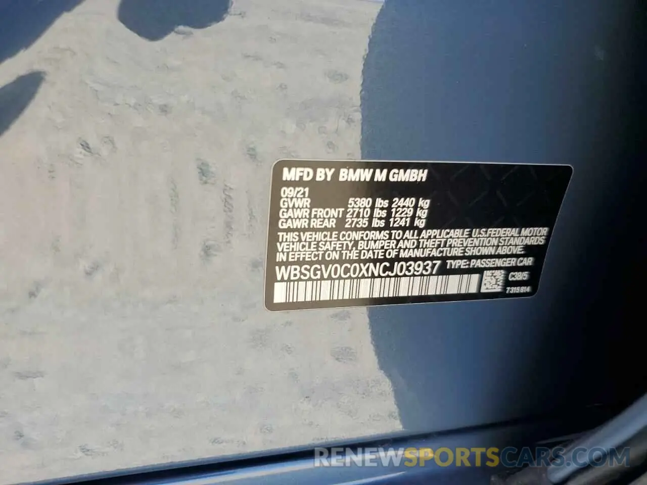14 Photograph of a damaged car WBSGV0C0XNCJ03937 BMW M8 2022
