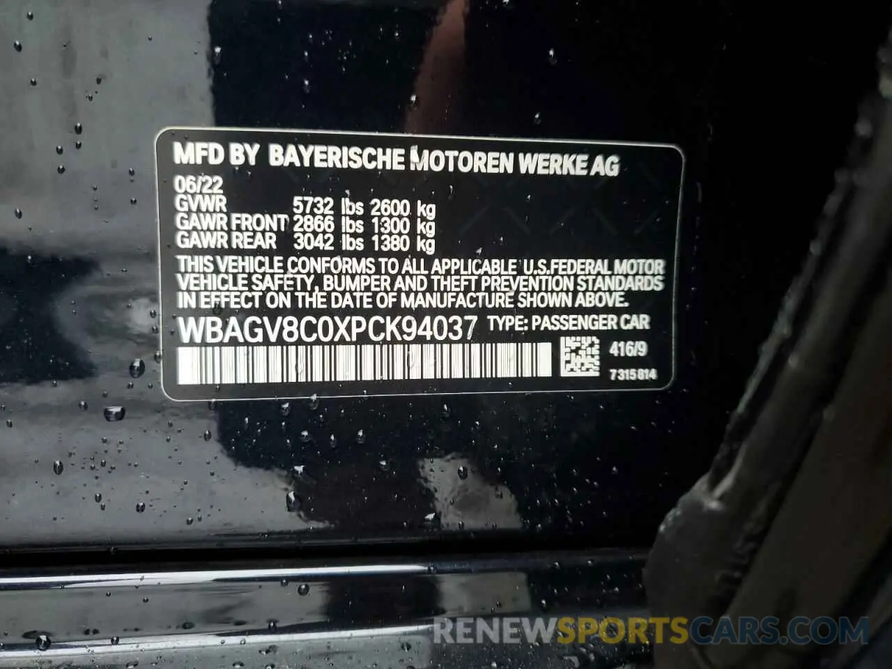 13 Photograph of a damaged car WBAGV8C0XPCK94037 BMW M8 2023