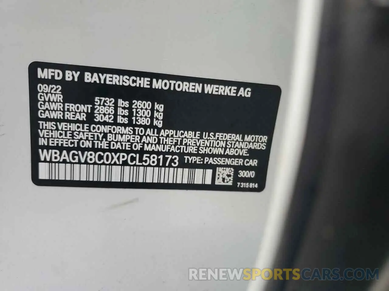 13 Photograph of a damaged car WBAGV8C0XPCL58173 BMW M8 2023