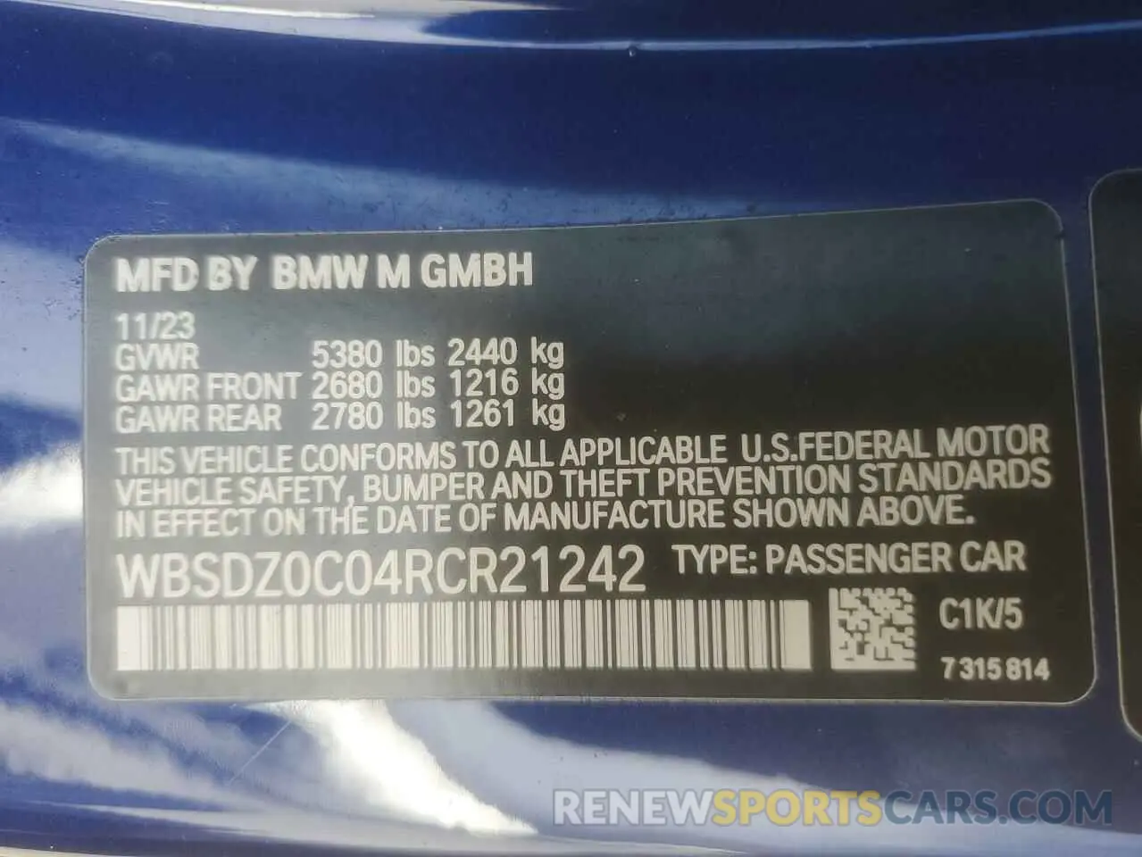 14 Photograph of a damaged car WBSDZ0C04RCR21242 BMW M8 2024
