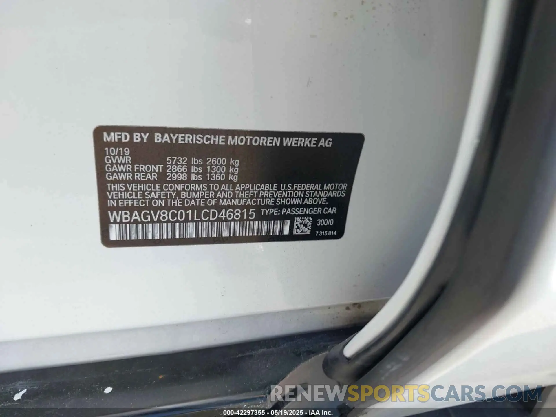 9 Photograph of a damaged car WBAGV8C01LCD46815 BMW M850I GTAN COUPE 2020
