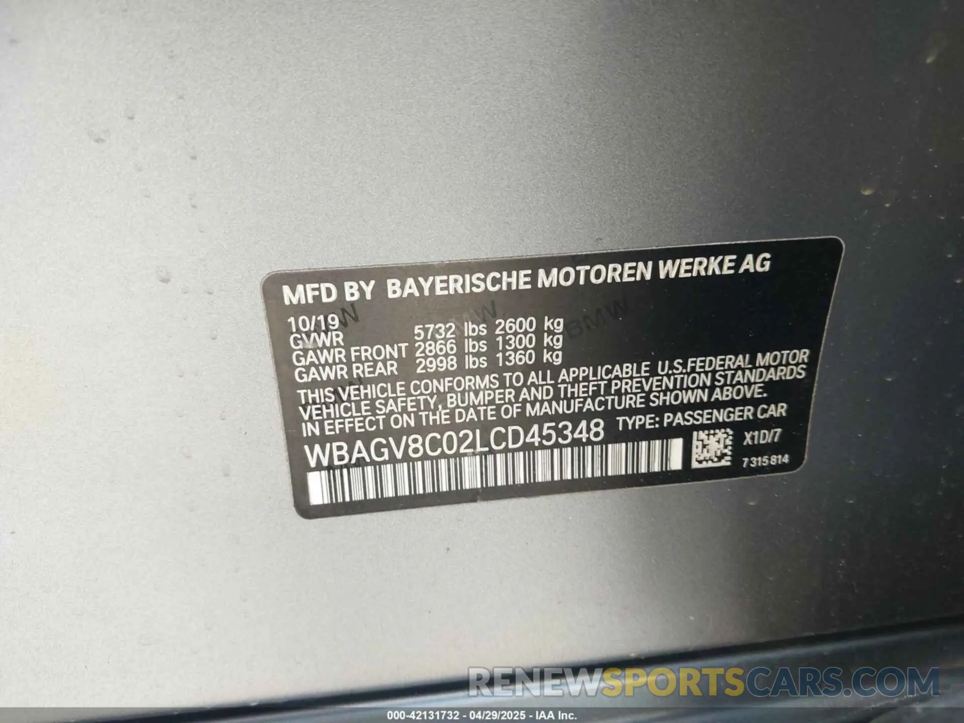 9 Photograph of a damaged car WBAGV8C02LCD45348 BMW M850I GTAN COUPE 2020