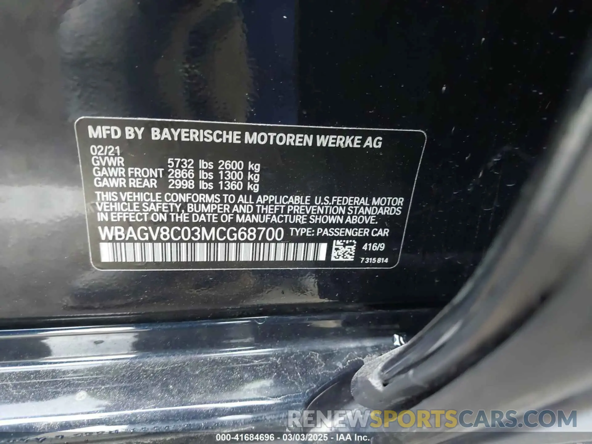9 Photograph of a damaged car WBAGV8C03MCG68700 BMW M850I GTAN COUPE 2021