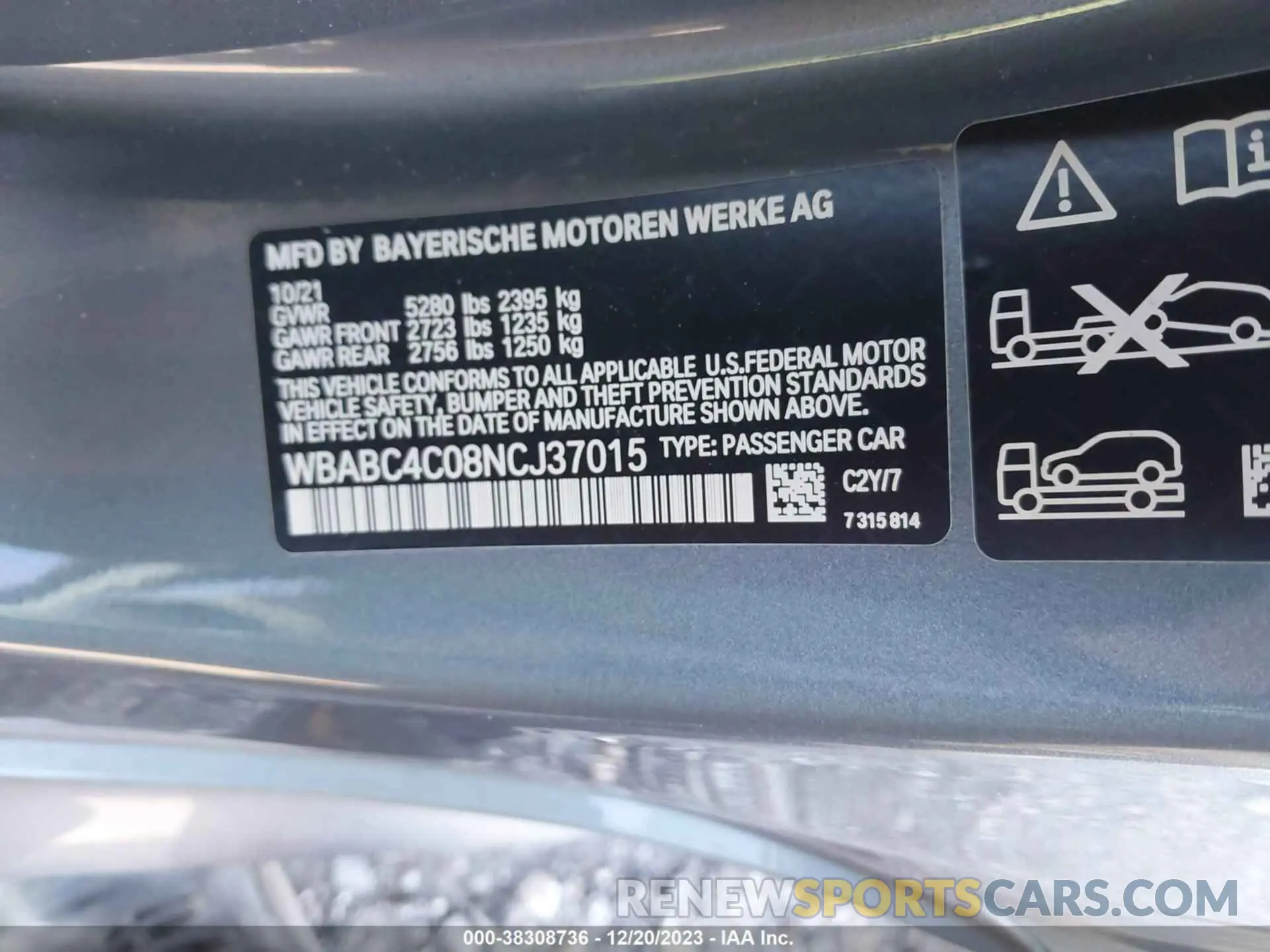 9 Photograph of a damaged car WBABC4C08NCJ37015 BMW M850XI 2022