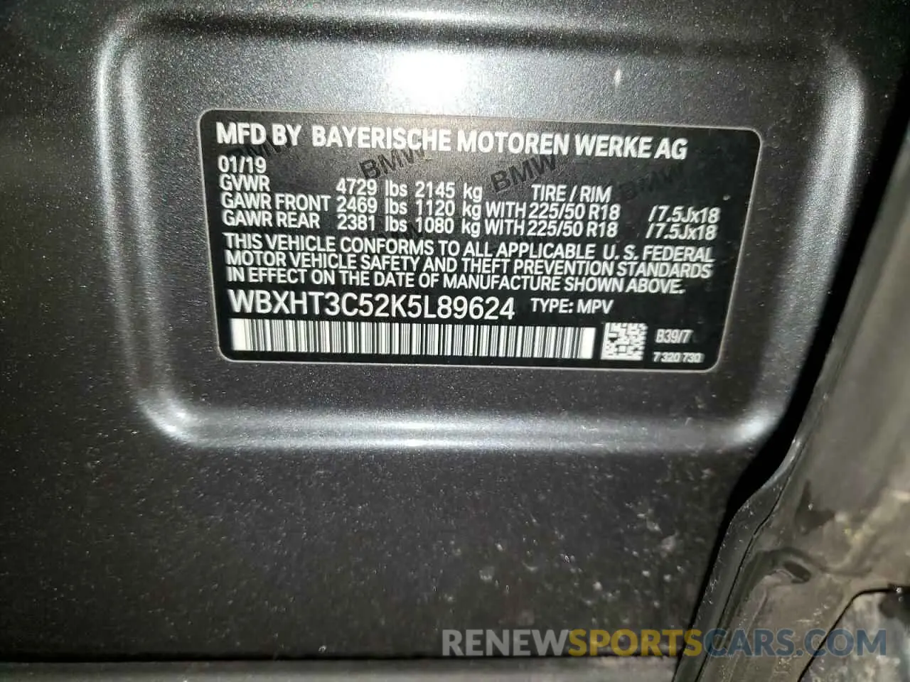 13 Photograph of a damaged car WBXHT3C52K5L89624 BMW X1 2019