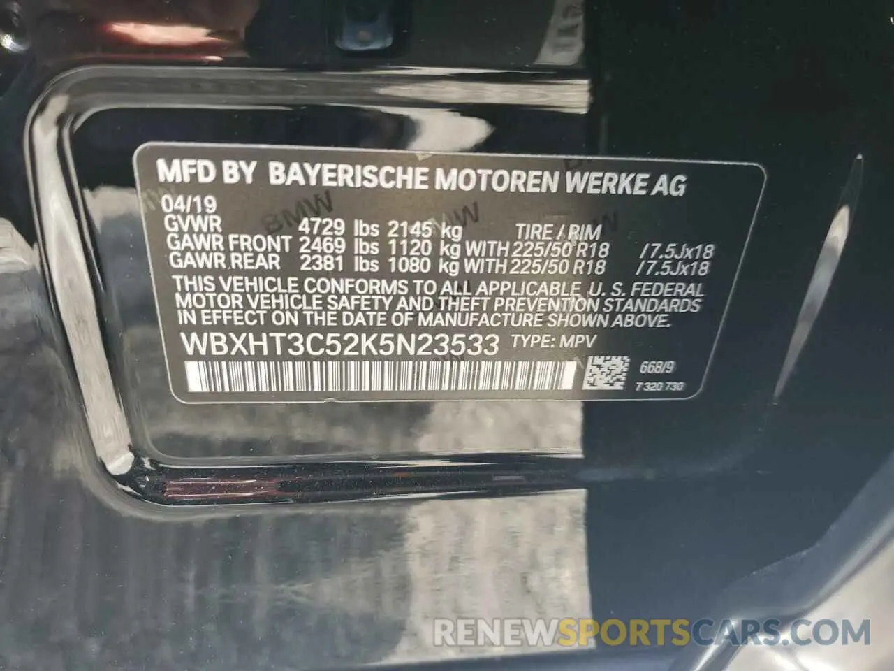 14 Photograph of a damaged car WBXHT3C52K5N23533 BMW X1 2019