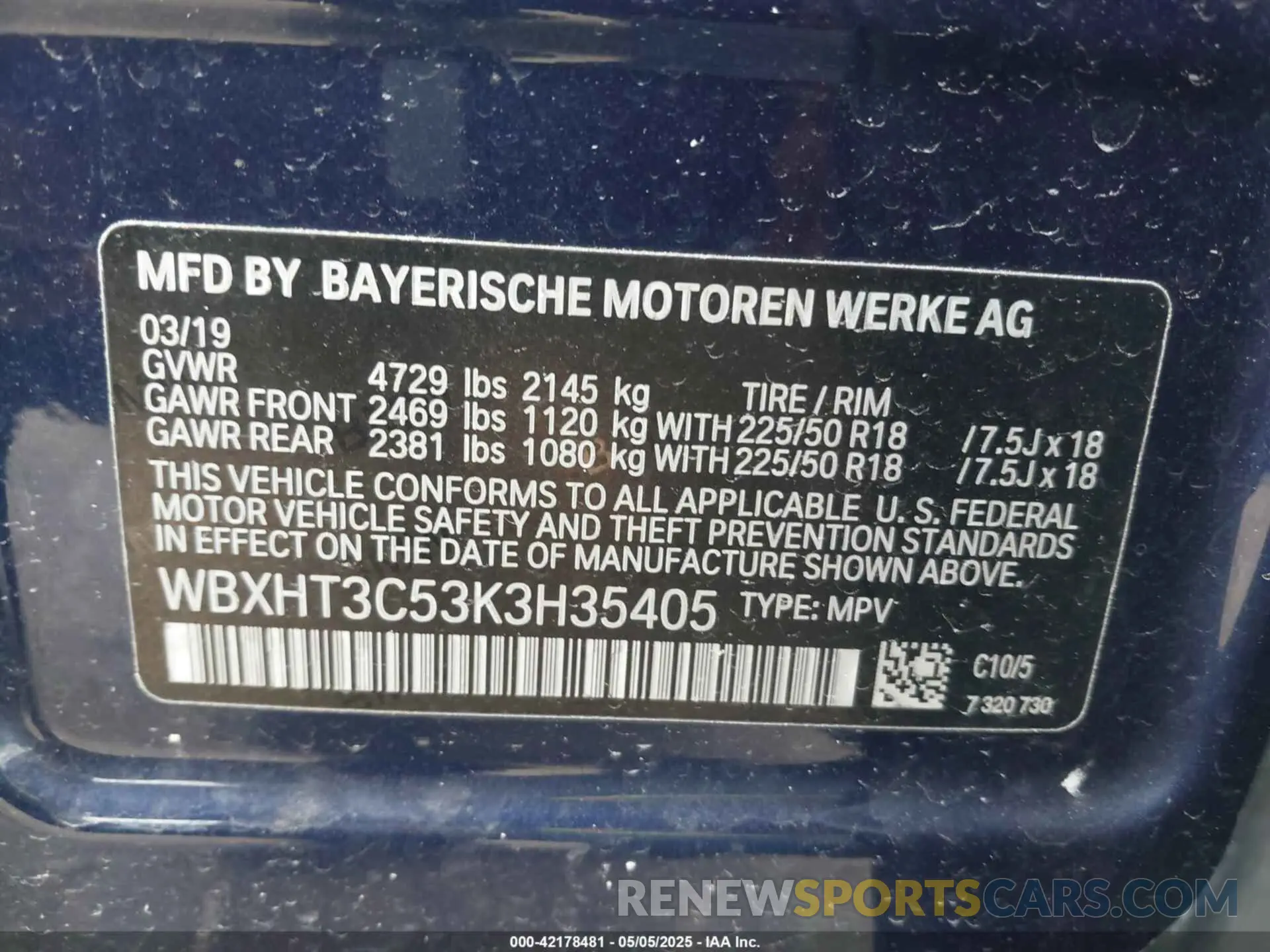 9 Photograph of a damaged car WBXHT3C53K3H35405 BMW X1 2019