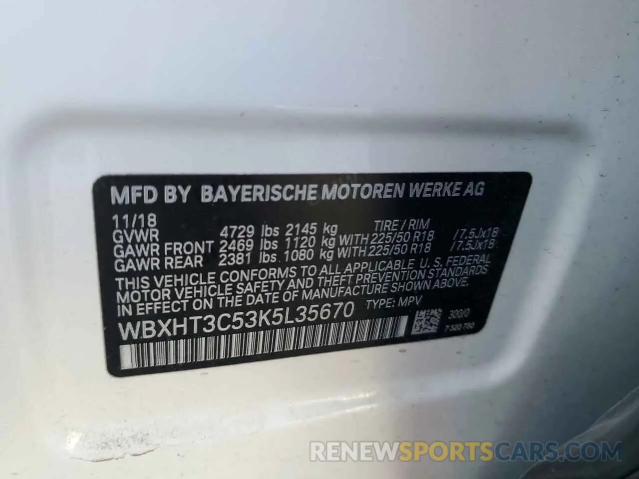 12 Photograph of a damaged car WBXHT3C53K5L35670 BMW X1 2019
