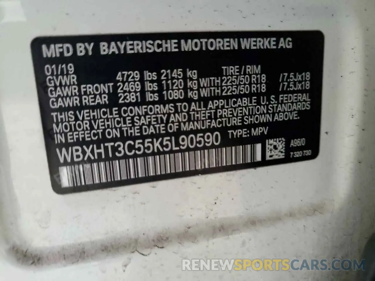 14 Photograph of a damaged car WBXHT3C55K5L90590 BMW X1 2019