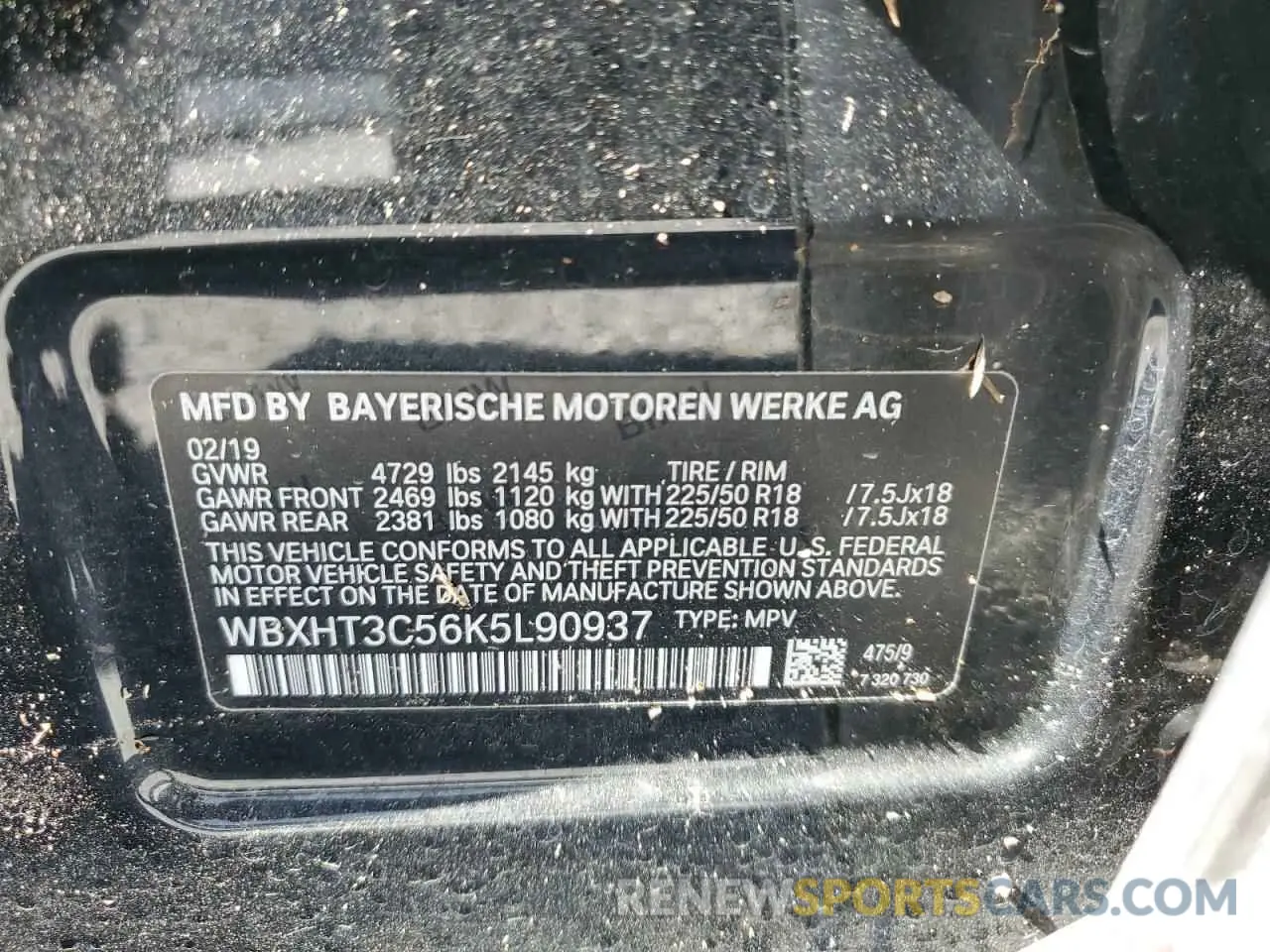 13 Photograph of a damaged car WBXHT3C56K5L90937 BMW X1 2019