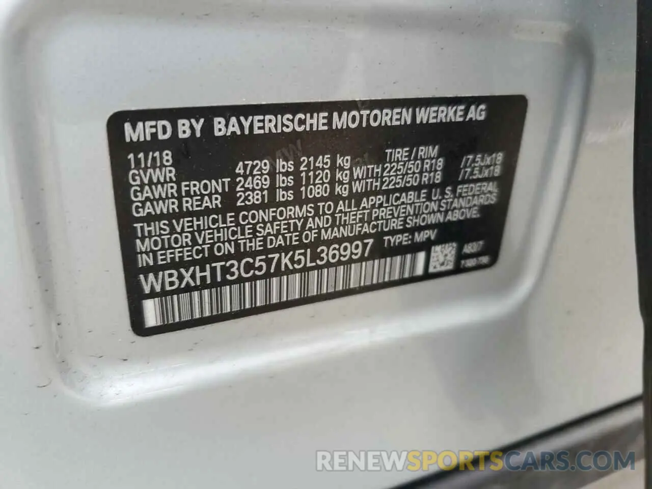 13 Photograph of a damaged car WBXHT3C57K5L36997 BMW X1 2019