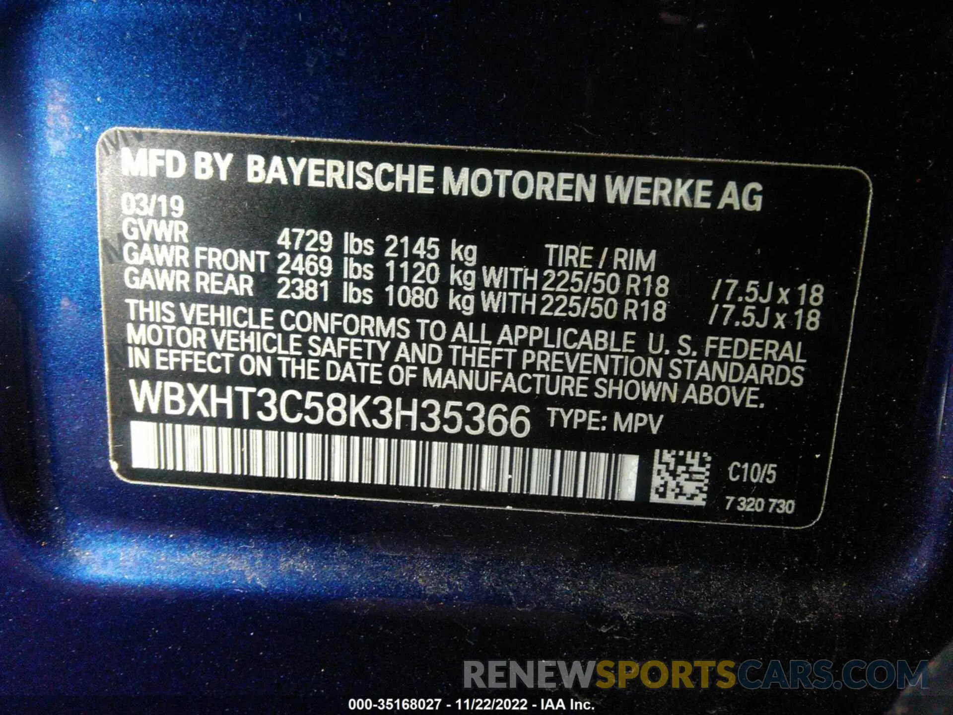 9 Photograph of a damaged car WBXHT3C58K3H35366 BMW X1 2019
