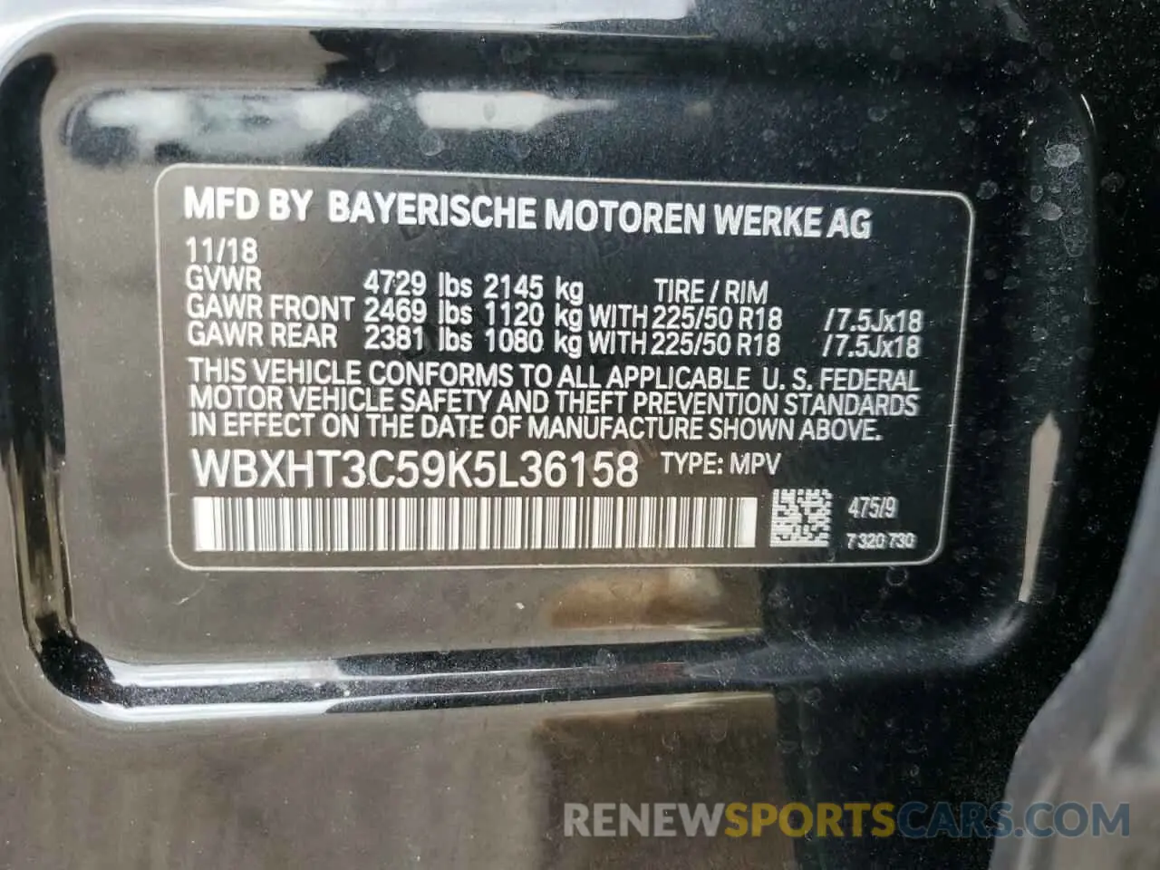 12 Photograph of a damaged car WBXHT3C59K5L36158 BMW X1 2019