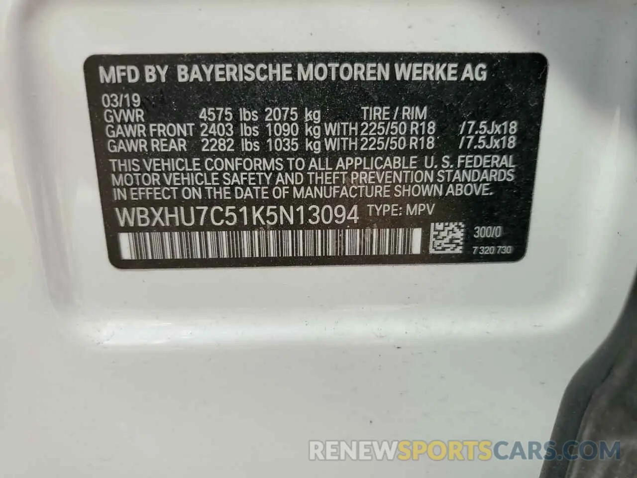 14 Photograph of a damaged car WBXHU7C51K5N13094 BMW X1 2019