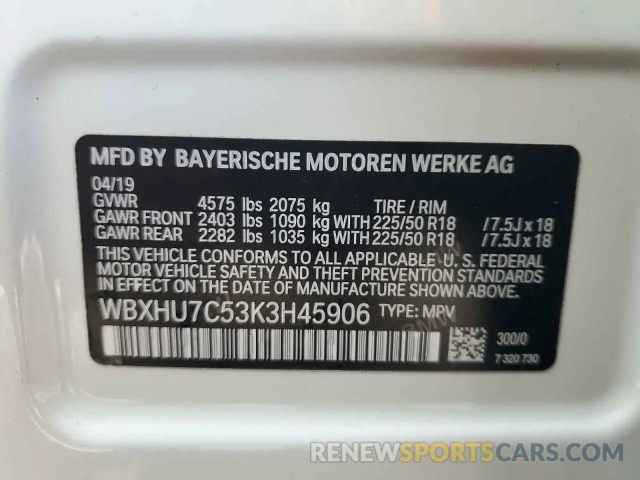 13 Photograph of a damaged car WBXHU7C53K3H45906 BMW X1 2019