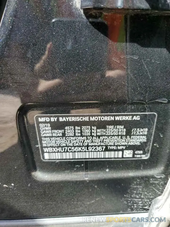 13 Photograph of a damaged car WBXHU7C56K5L92367 BMW X1 2019
