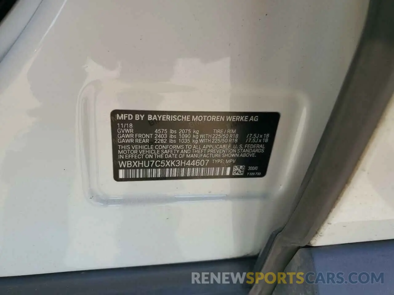 12 Photograph of a damaged car WBXHU7C5XK3H44607 BMW X1 2019