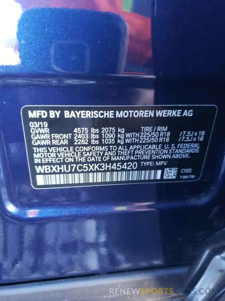 14 Photograph of a damaged car WBXHU7C5XK3H45420 BMW X1 2019