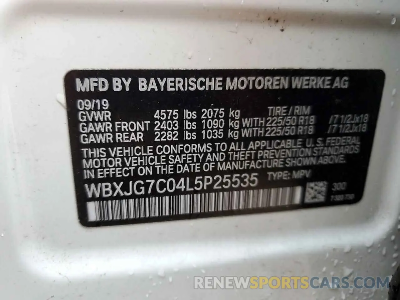 15 Photograph of a damaged car WBXJG7C04L5P25535 BMW X1 2020