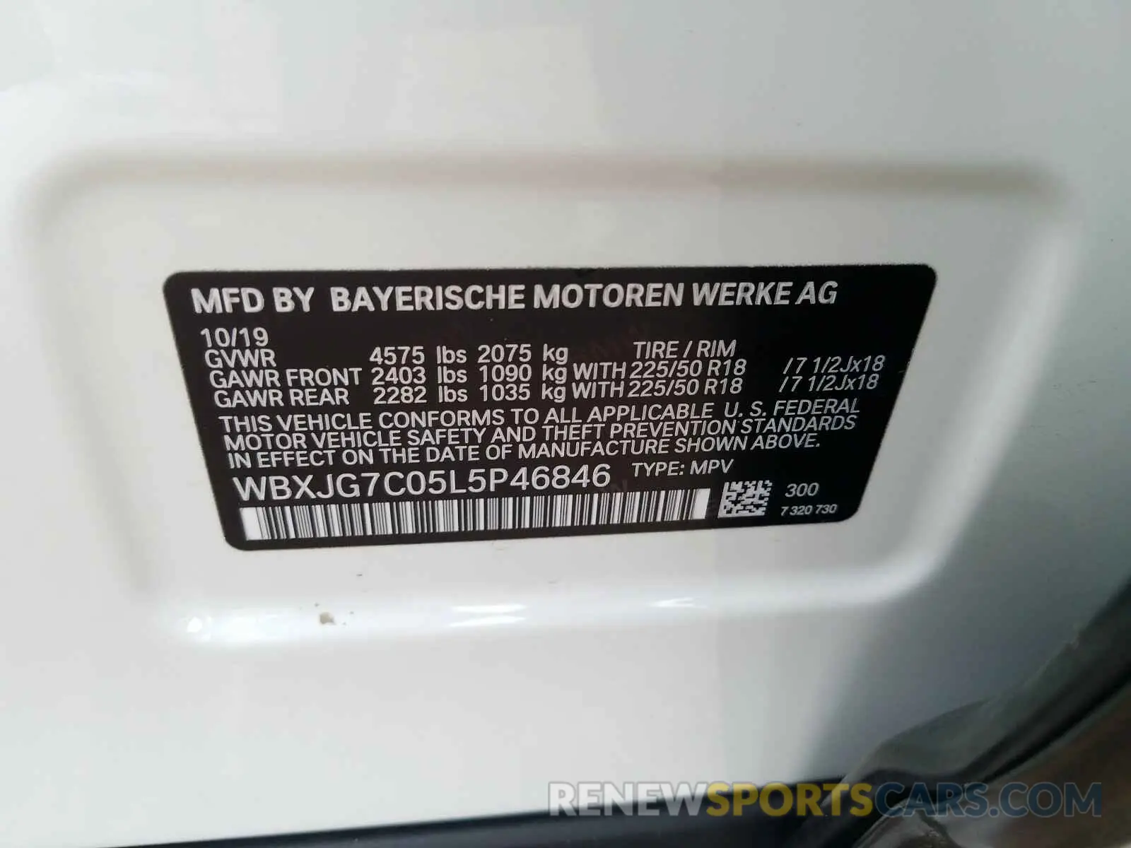 10 Photograph of a damaged car WBXJG7C05L5P46846 BMW X1 2020