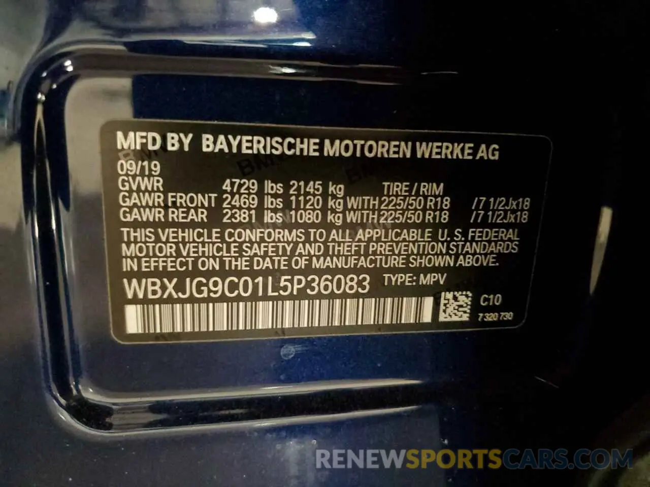 13 Photograph of a damaged car WBXJG9C01L5P36083 BMW X1 2020