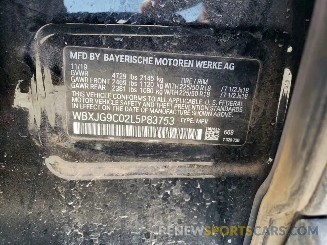 13 Photograph of a damaged car WBXJG9C02L5P83753 BMW X1 2020