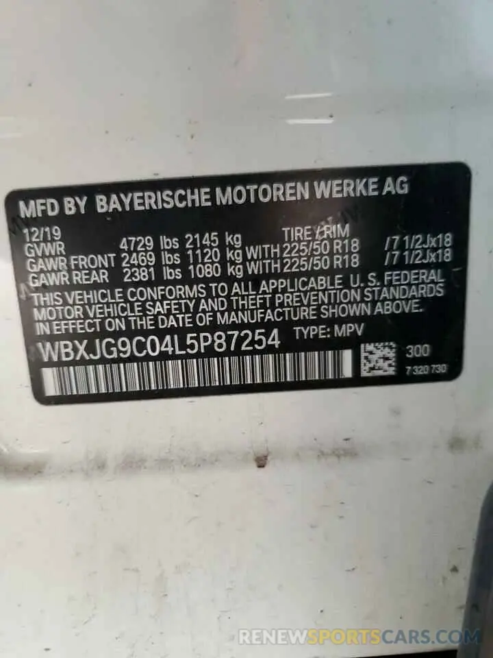 12 Photograph of a damaged car WBXJG9C04L5P87254 BMW X1 2020