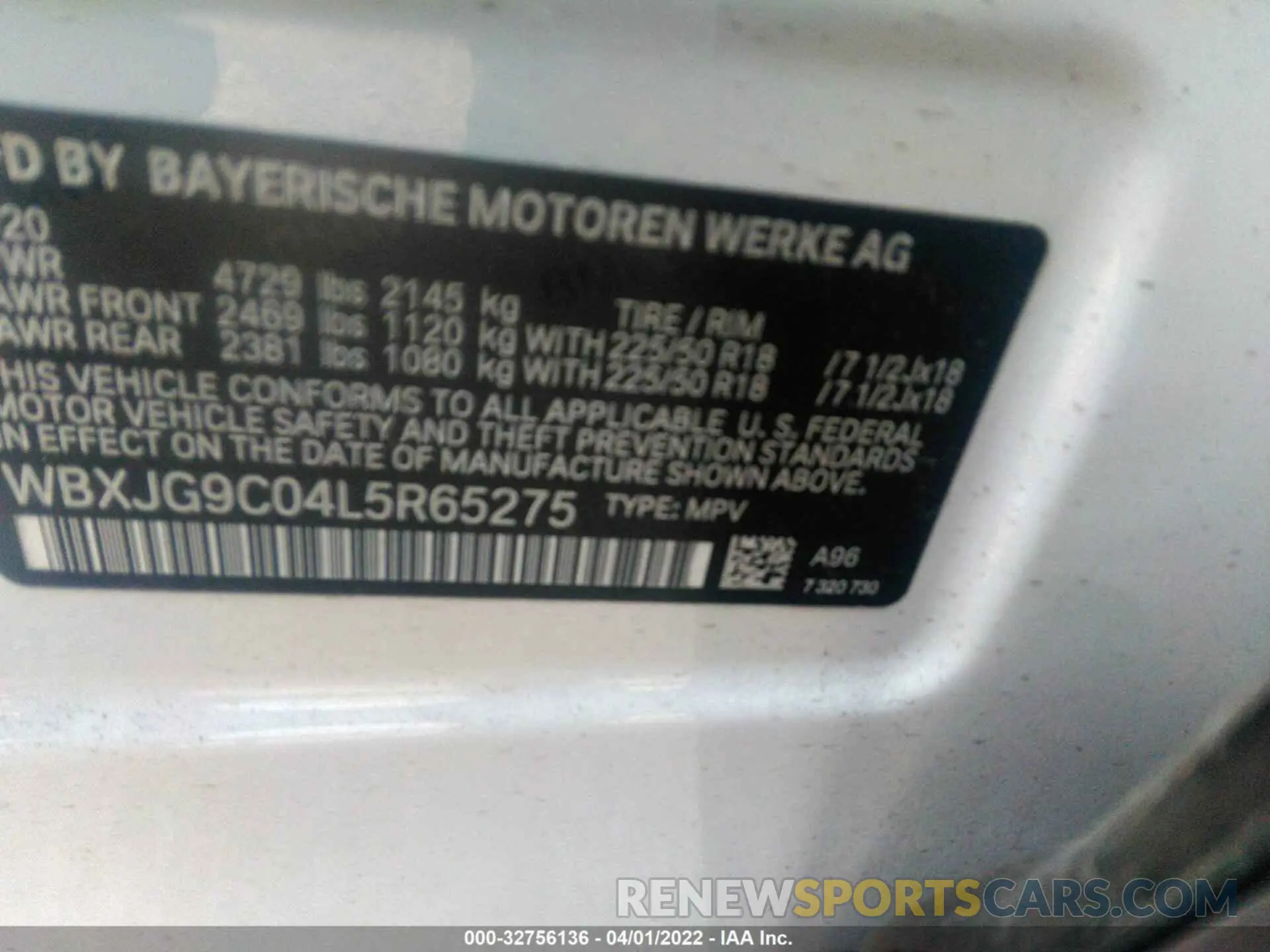 9 Photograph of a damaged car WBXJG9C04L5R65275 BMW X1 2020