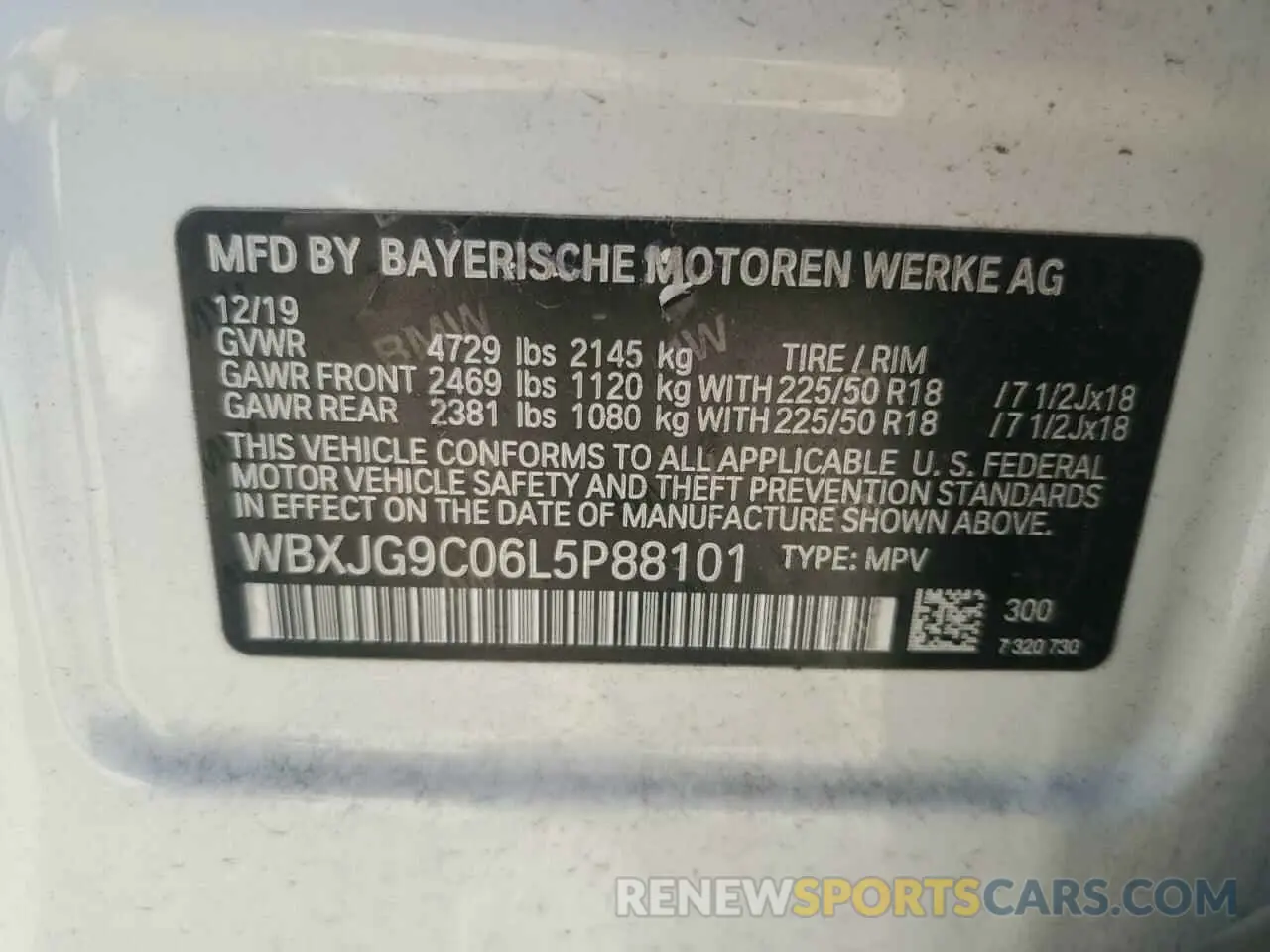 14 Photograph of a damaged car WBXJG9C06L5P88101 BMW X1 2020