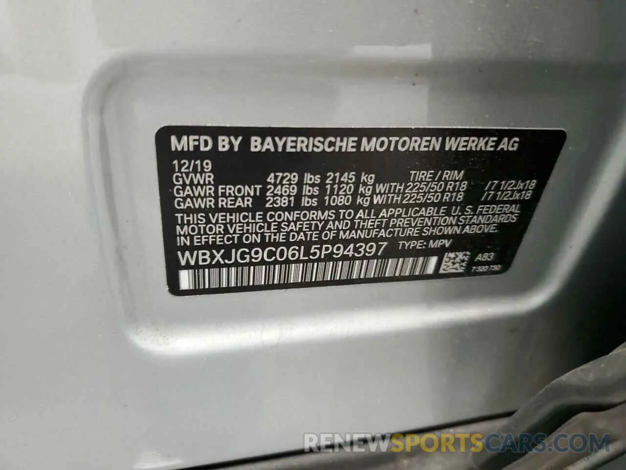 13 Photograph of a damaged car WBXJG9C06L5P94397 BMW X1 2020