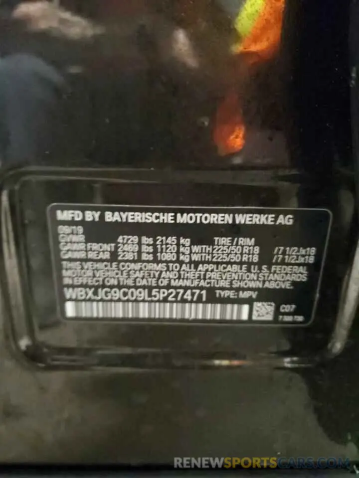 14 Photograph of a damaged car WBXJG9C09L5P27471 BMW X1 2020