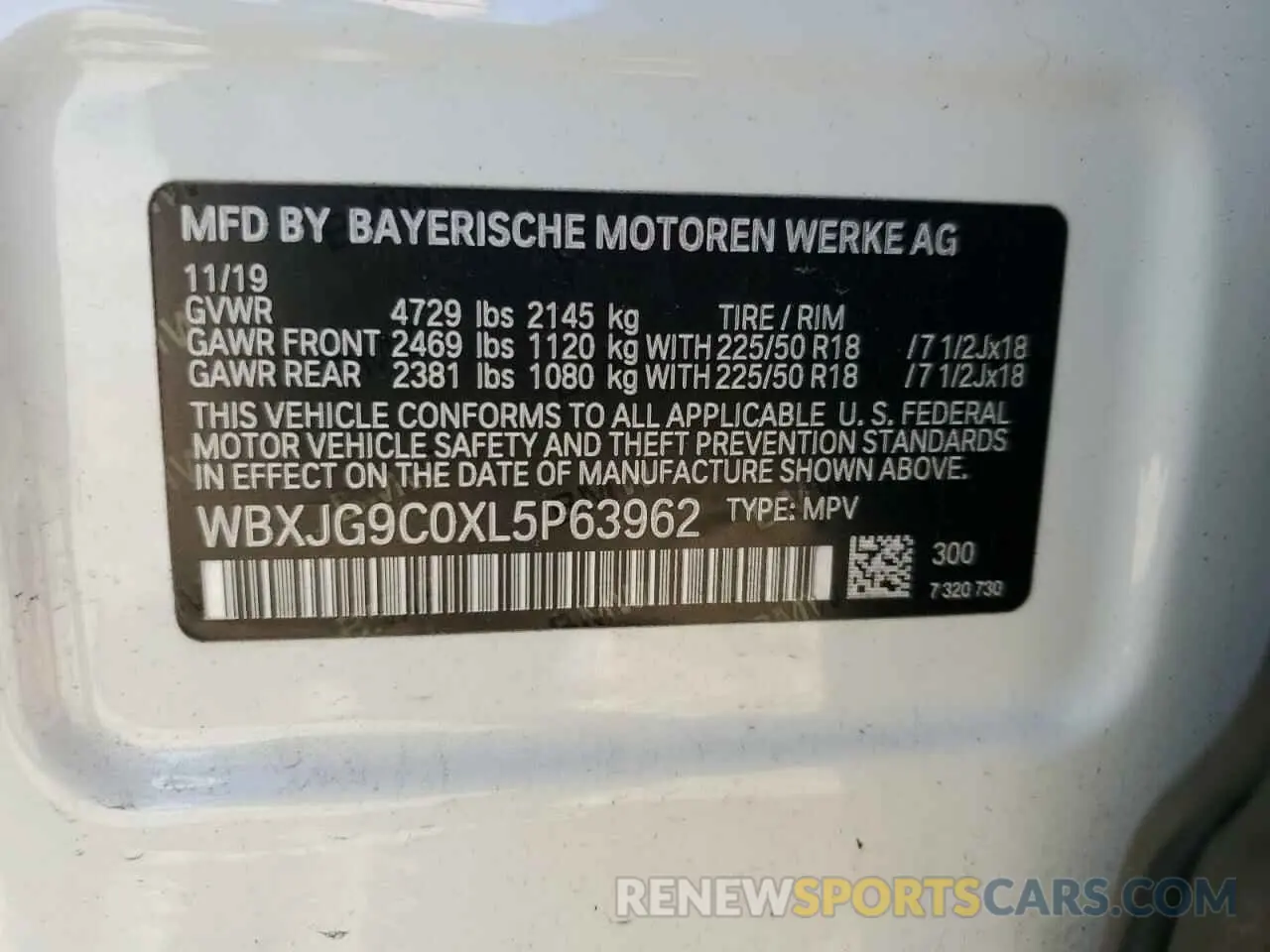12 Photograph of a damaged car WBXJG9C0XL5P63962 BMW X1 2020