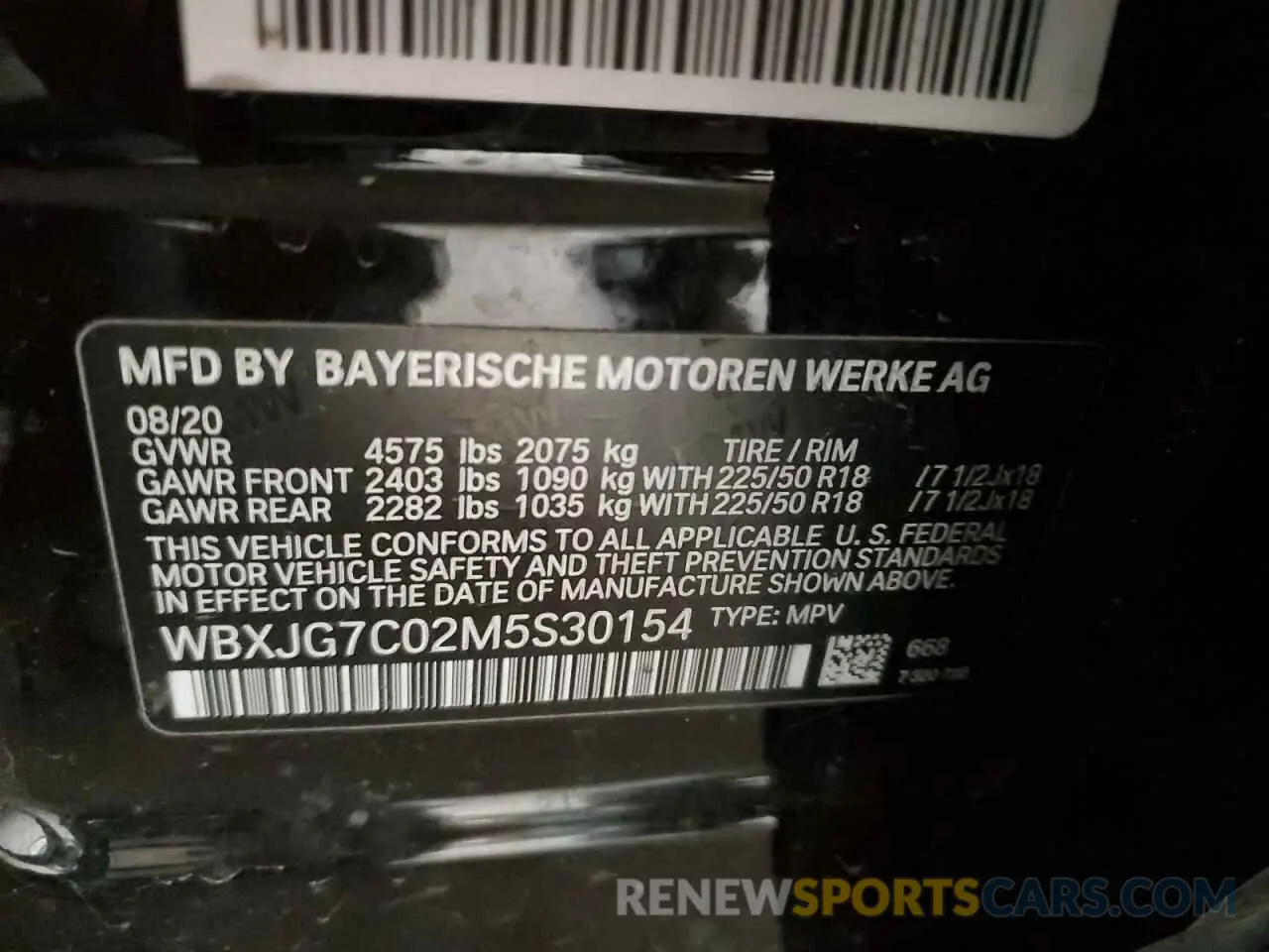 12 Photograph of a damaged car WBXJG7C02M5S30154 BMW X1 2021