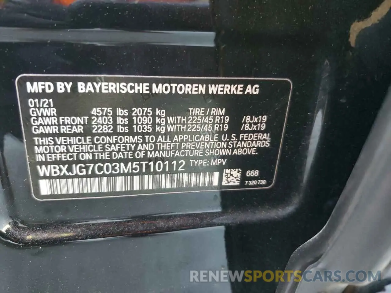 15 Photograph of a damaged car WBXJG7C03M5T10112 BMW X1 2021