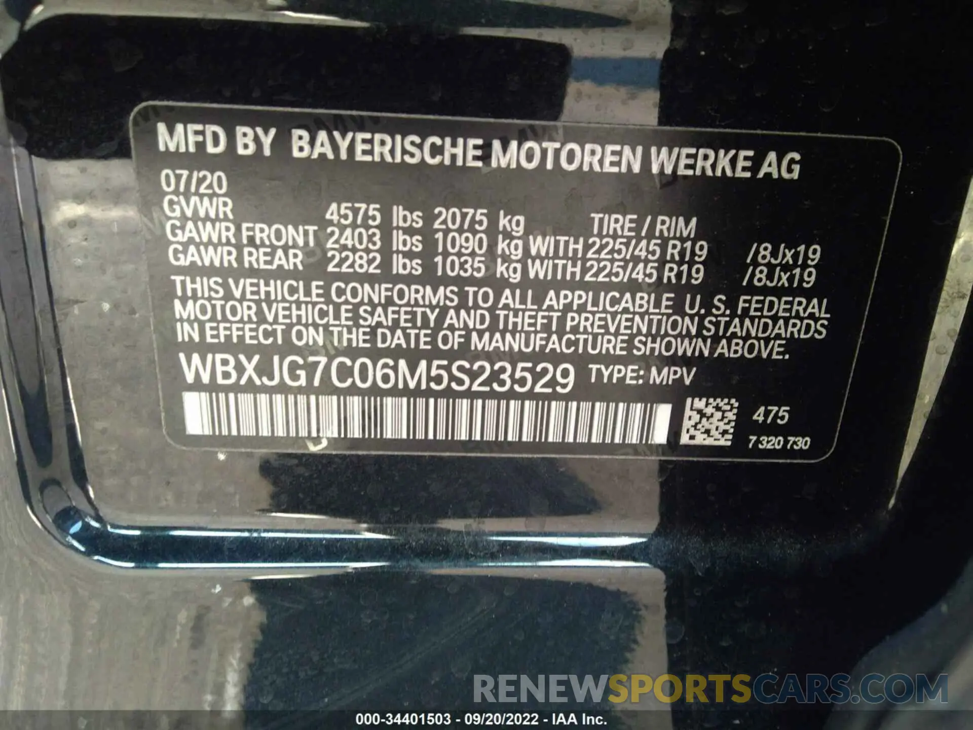 9 Photograph of a damaged car WBXJG7C06M5S23529 BMW X1 2021