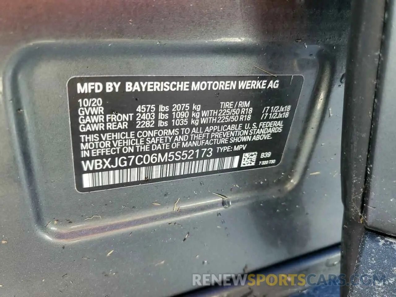 14 Photograph of a damaged car WBXJG7C06M5S52173 BMW X1 2021