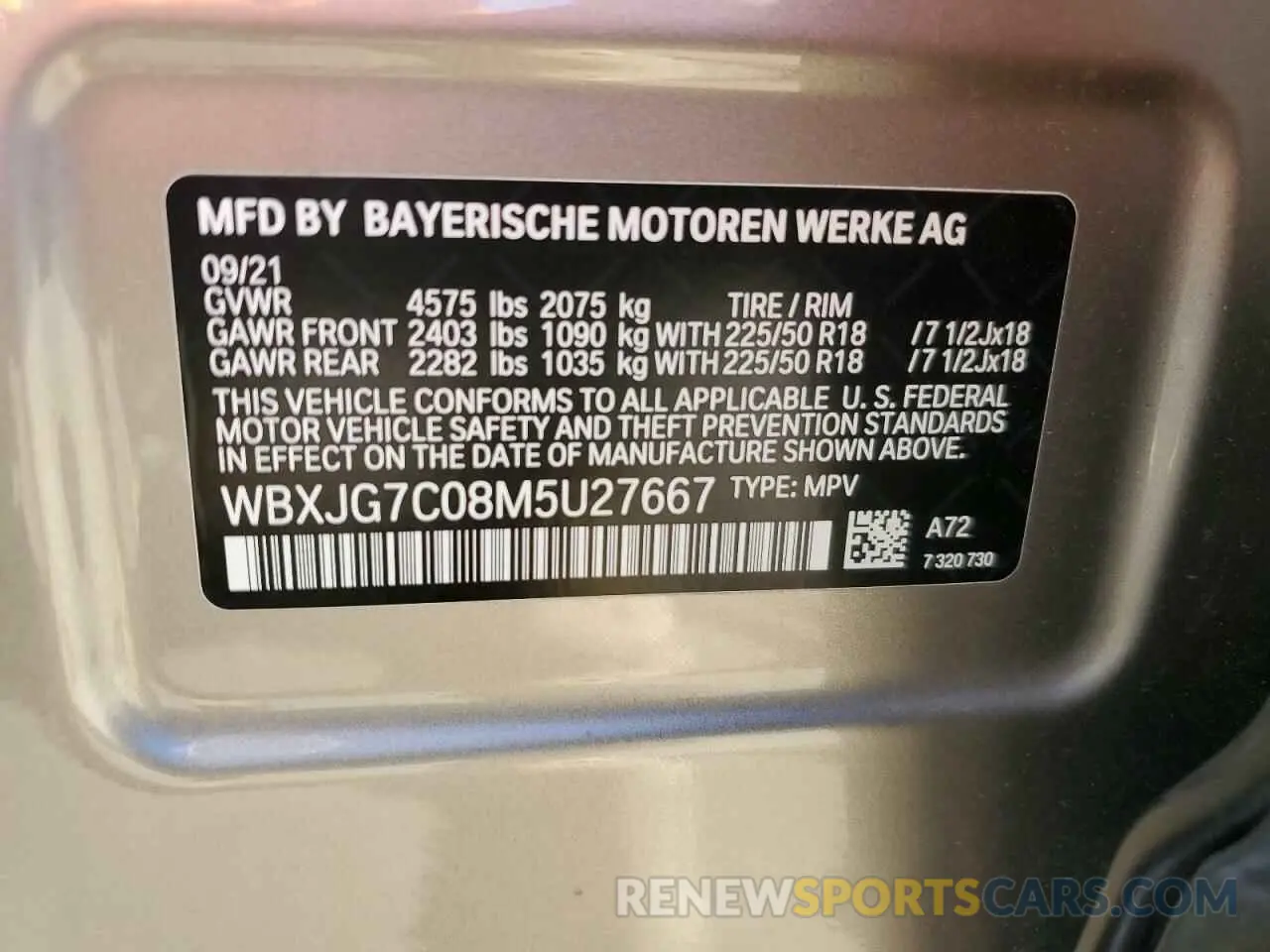 13 Photograph of a damaged car WBXJG7C08M5U27667 BMW X1 2021