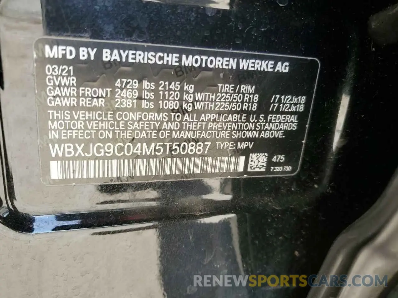 13 Photograph of a damaged car WBXJG9C04M5T50887 BMW X1 2021