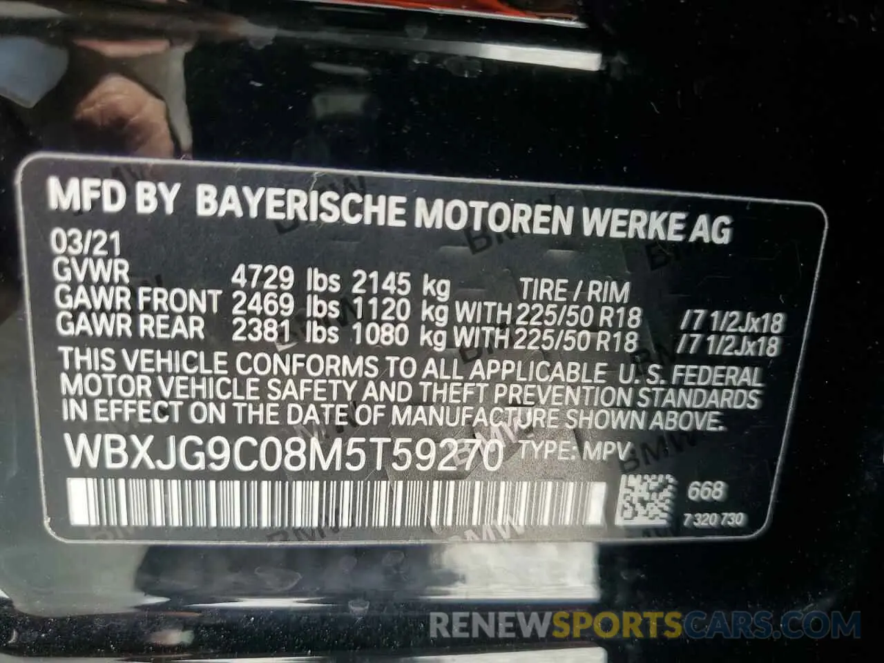 14 Photograph of a damaged car WBXJG9C08M5T59270 BMW X1 2021