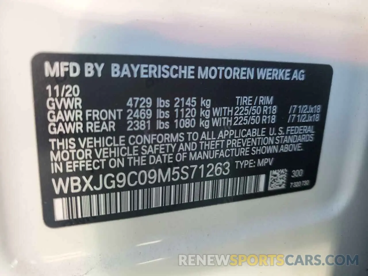 13 Photograph of a damaged car WBXJG9C09M5S71263 BMW X1 2021