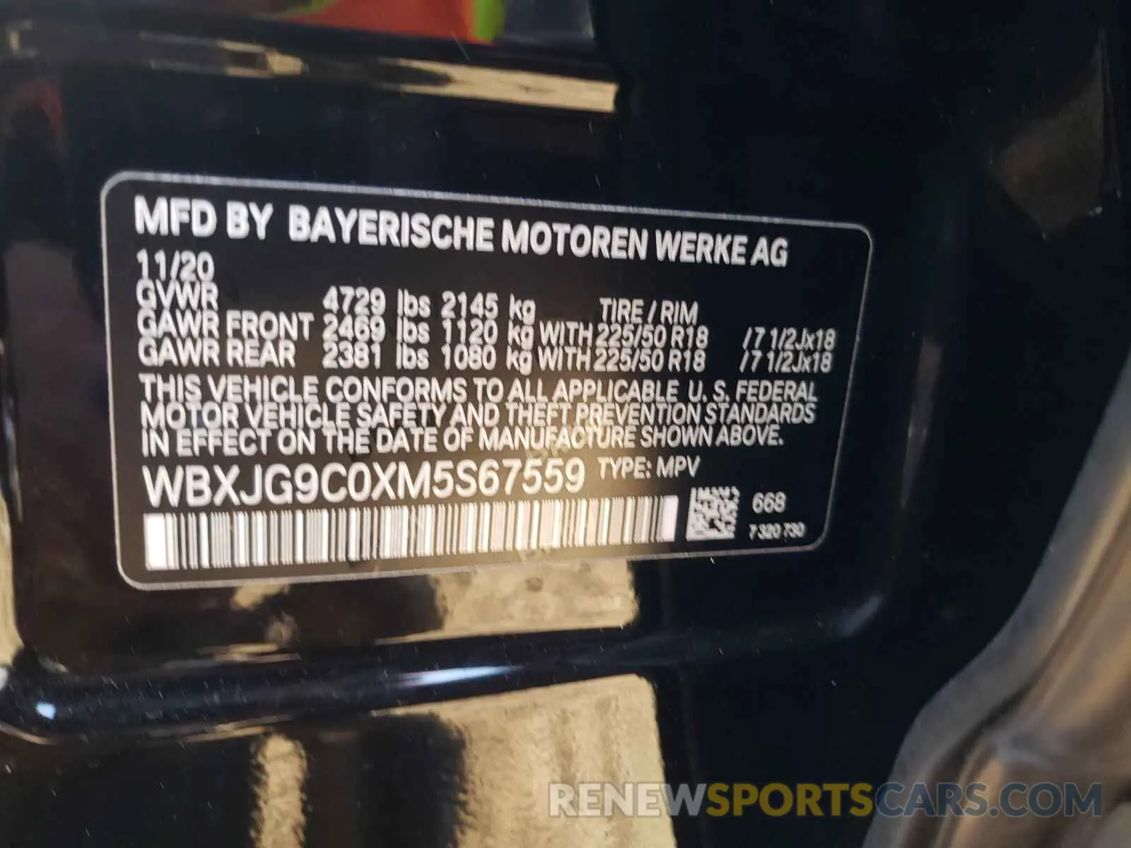 10 Photograph of a damaged car WBXJG9C0XM5S67559 BMW X1 2021