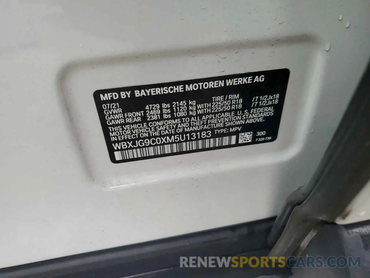 15 Photograph of a damaged car WBXJG9C0XM5U13183 BMW X1 2021