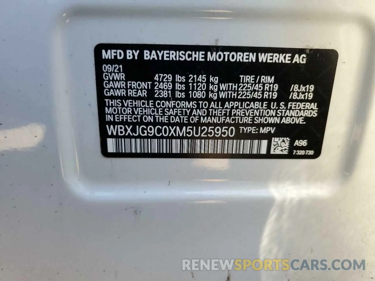 13 Photograph of a damaged car WBXJG9C0XM5U25950 BMW X1 2021