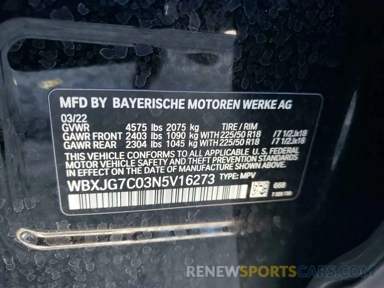 13 Photograph of a damaged car WBXJG7C03N5V16273 BMW X1 2022