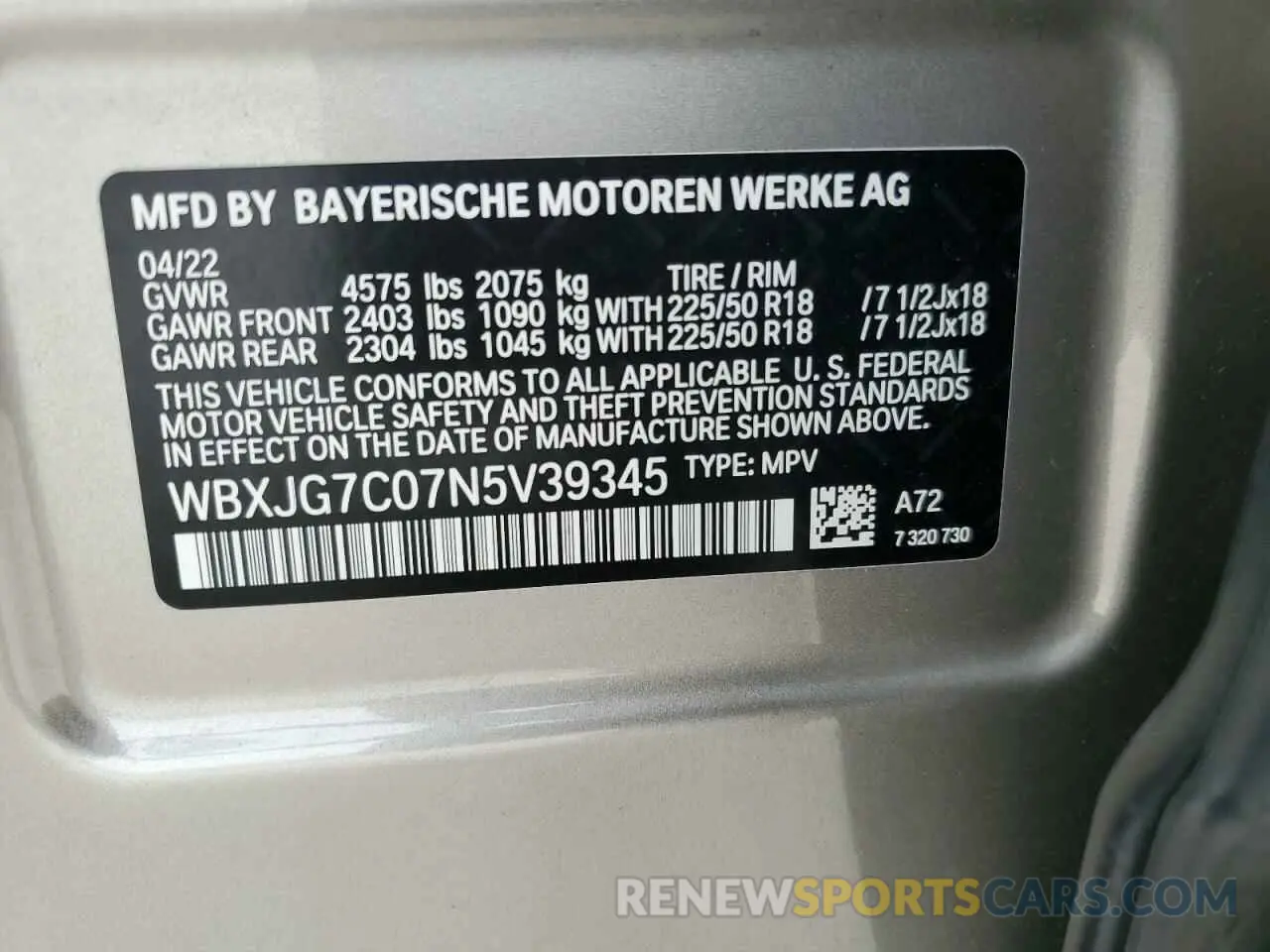 14 Photograph of a damaged car WBXJG7C07N5V39345 BMW X1 2022