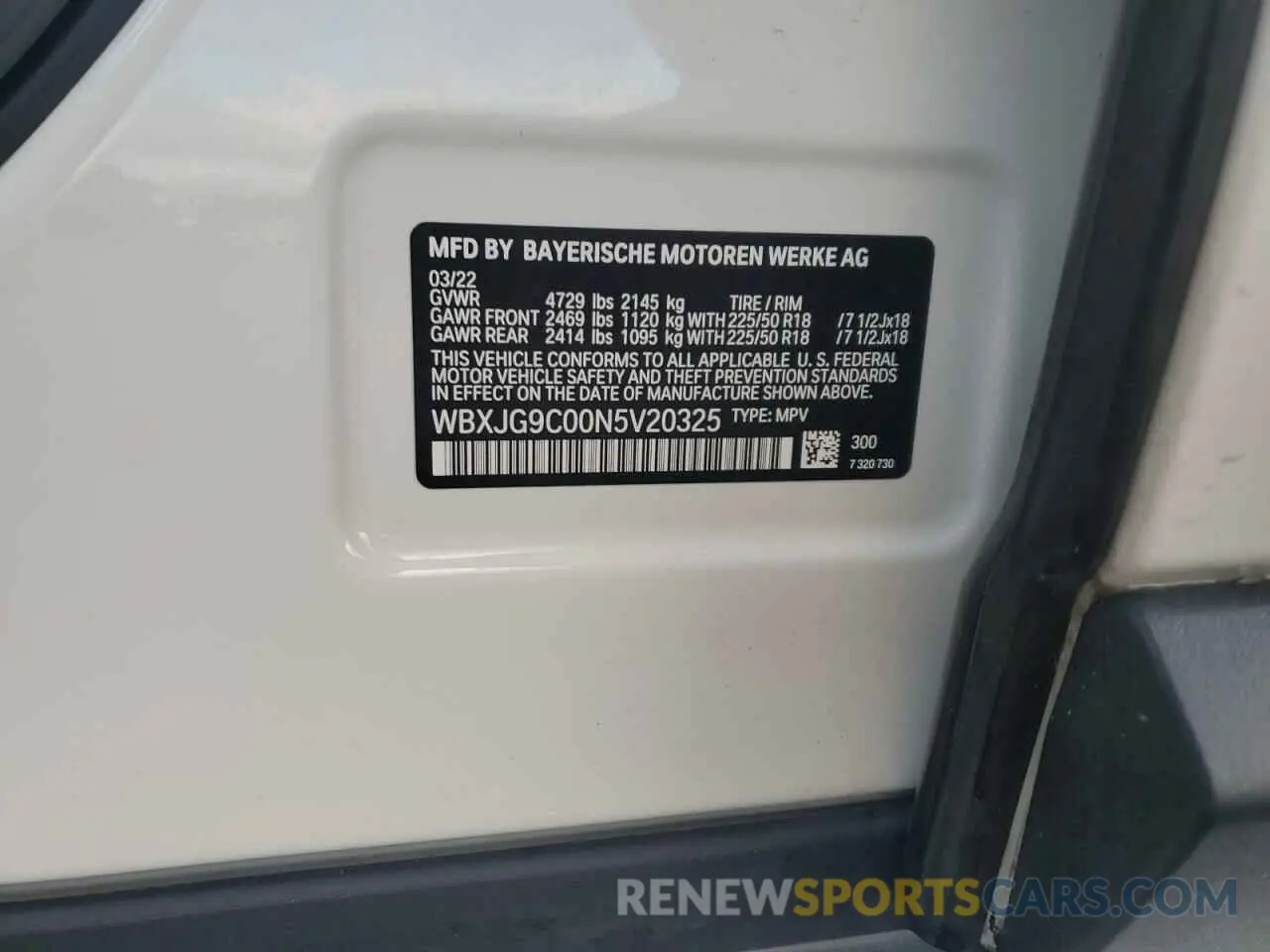 14 Photograph of a damaged car WBXJG9C00N5V20325 BMW X1 2022