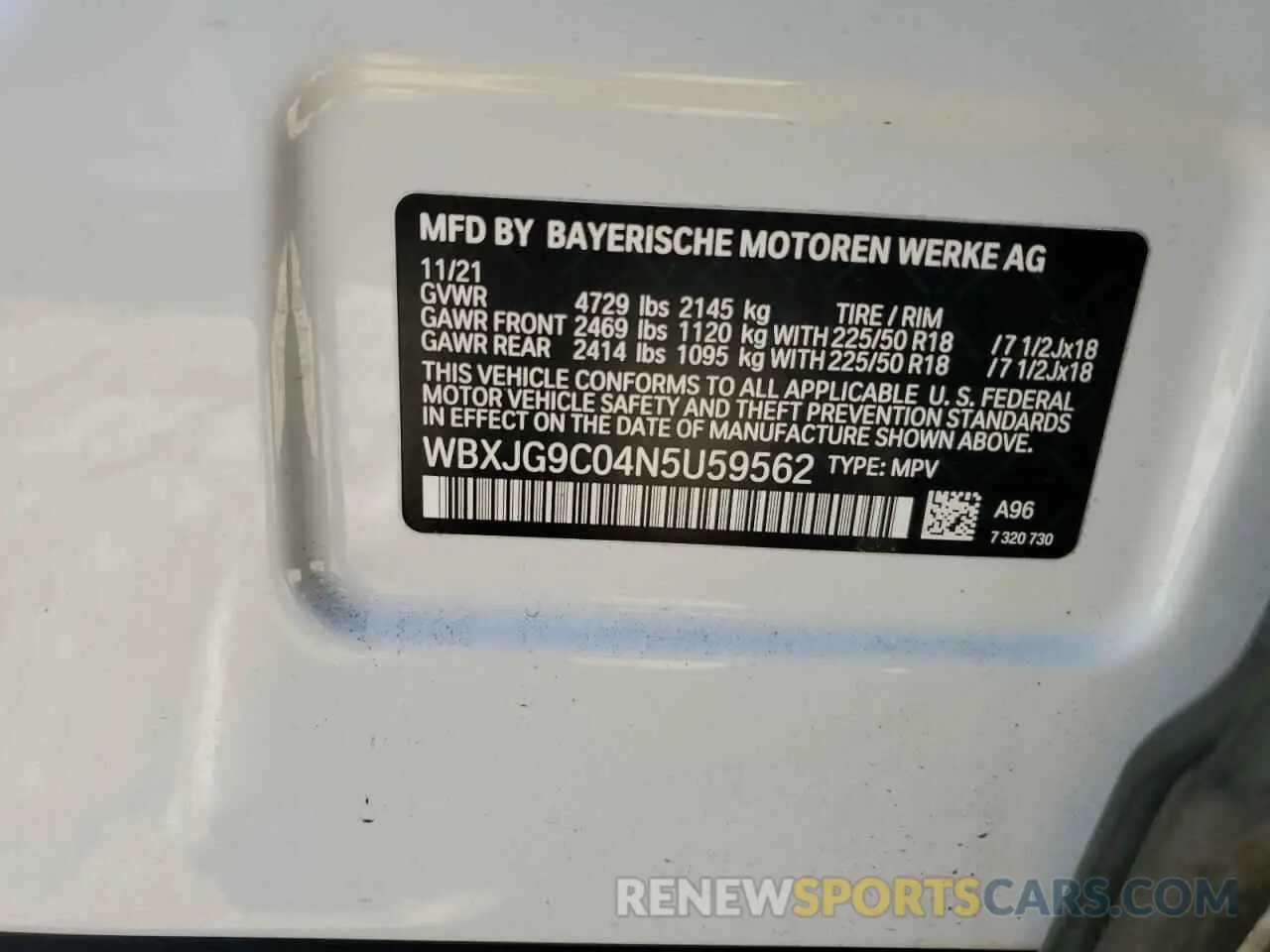 13 Photograph of a damaged car WBXJG9C04N5U59562 BMW X1 2022